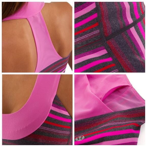 Lululemon Scoop Neck Tie Dye Striped Tank sz 8 - Picture 3 of 12